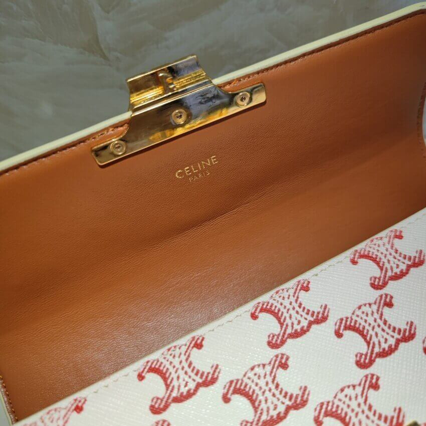 Celine Triomphe Shoulder Bag In Triomphe Canvas and Calfskin 194142