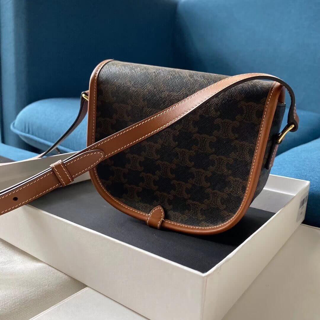 Celine Medium Folco Bag In Triomphe Canvas 191502