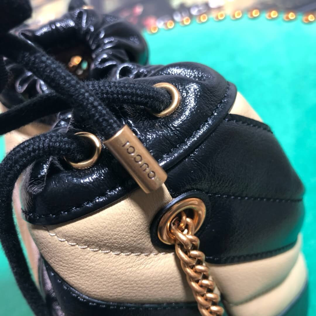 Gucci GG Marmont Mini Bucket Bag 575163 Beige/Black