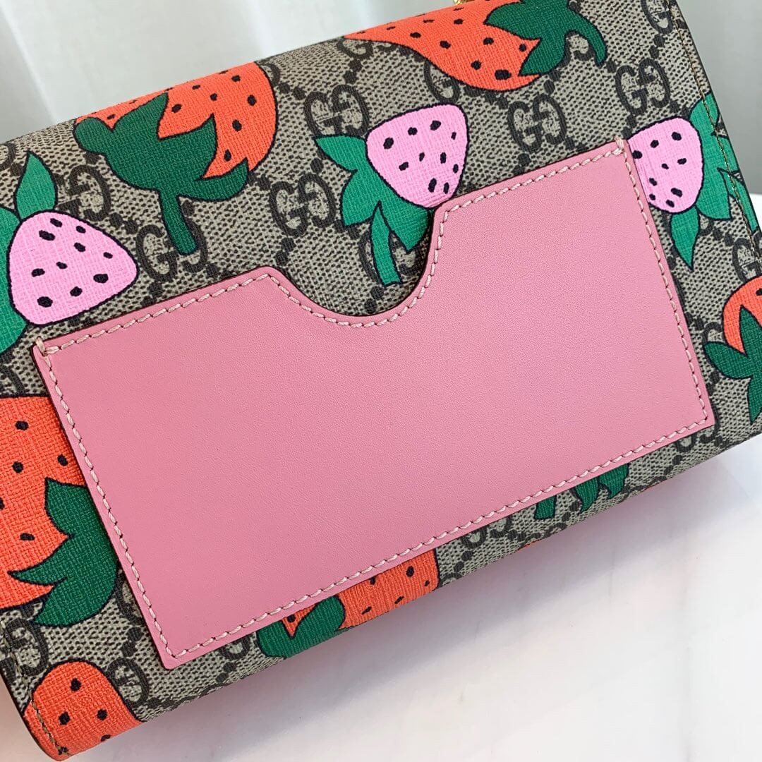 Gucci Padlock GG Strawberry Small Shoulder Bag 409487