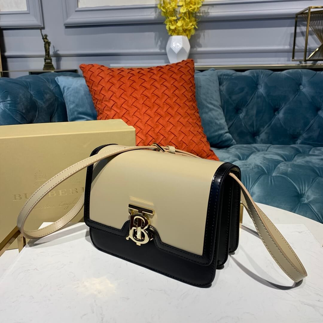 Burberry Small Two-tone Leather TB Bag 80134501