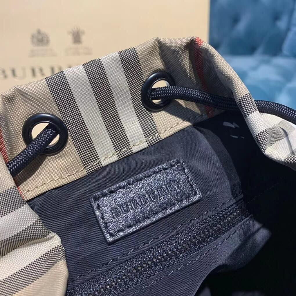 Burberry Logo Print Icon Stripe Nylon Drawcord Pouch 80267371