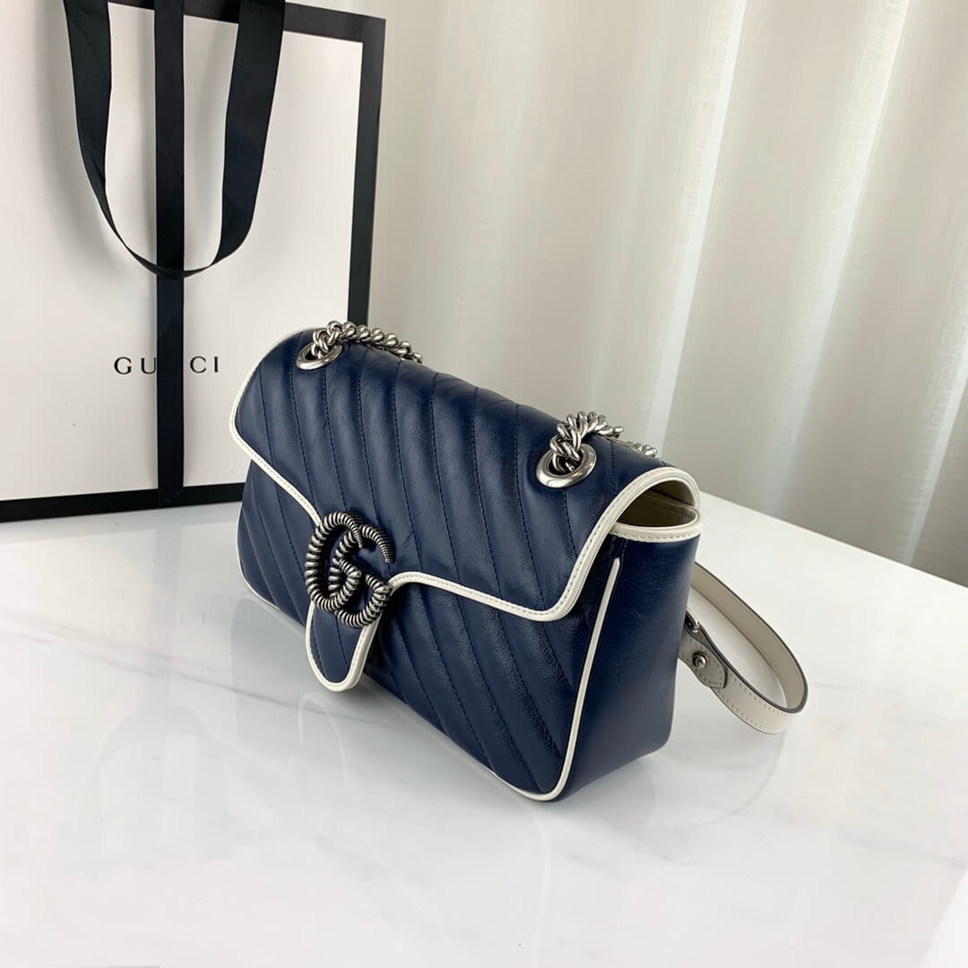 Gucci GG Marmont Small Shoulder Bag 443497 Blue