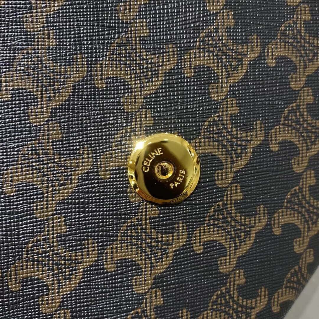 Celine Triomphe Saddle Bag In Triomphe Canvas 194152