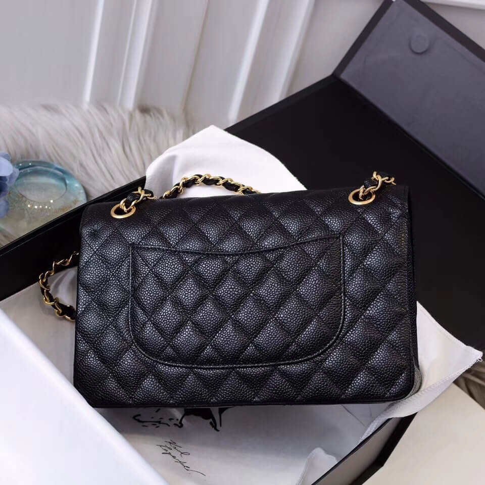 Chanel Caviar Calfskin Classic Flap Bag A01112 Black