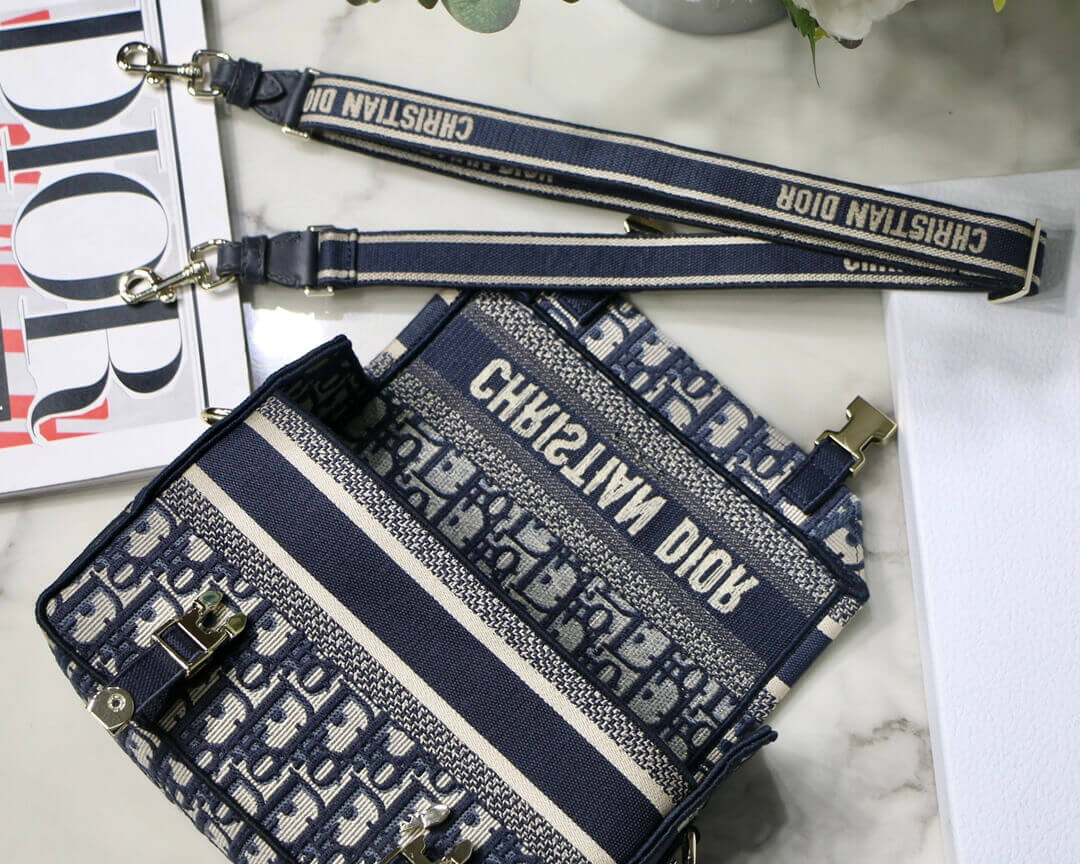 Christian Dior Small DiorCamp Bag in Oblique Embroidery M1241