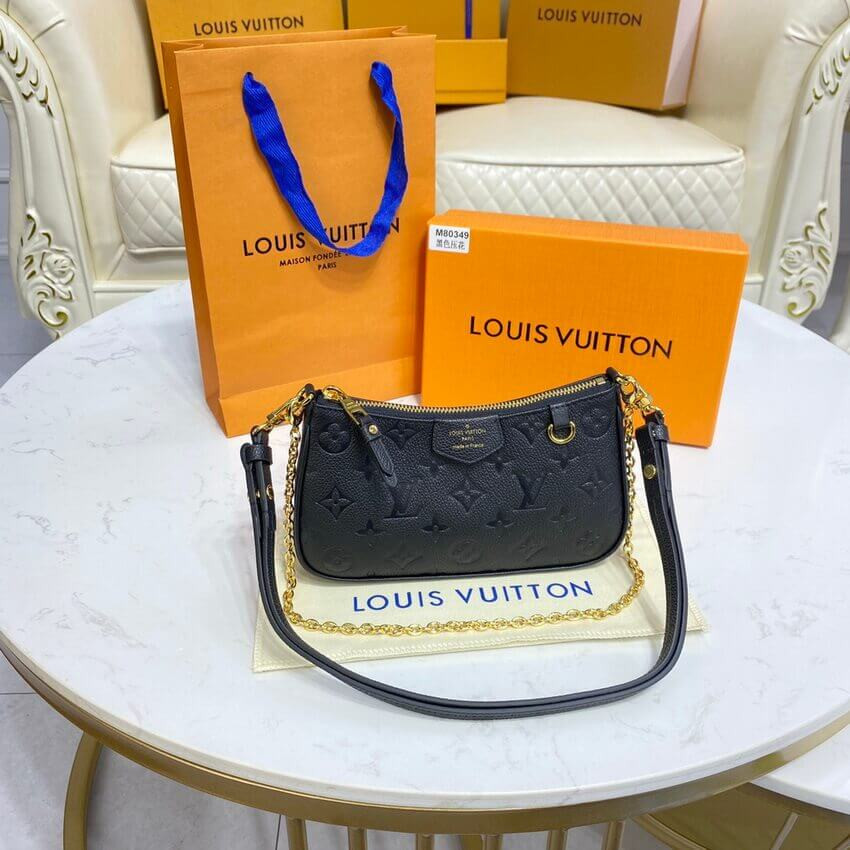 Louis Vuitton Monogram Empreinte Easy Pouch On Strap M80349 Black