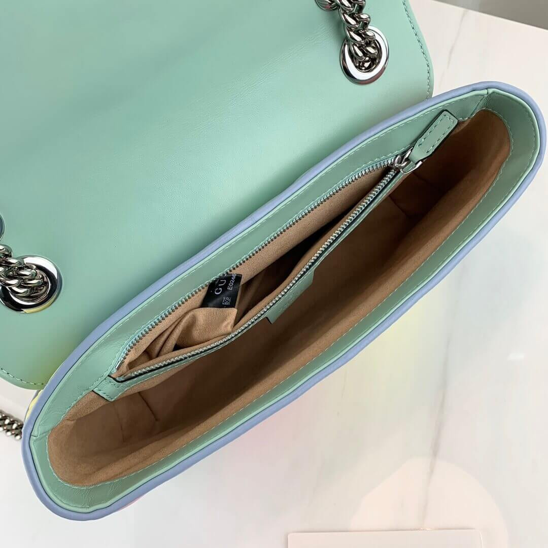 Gucci GG Marmont Small Shoulder Bag In Pastel And Rainbow 443497