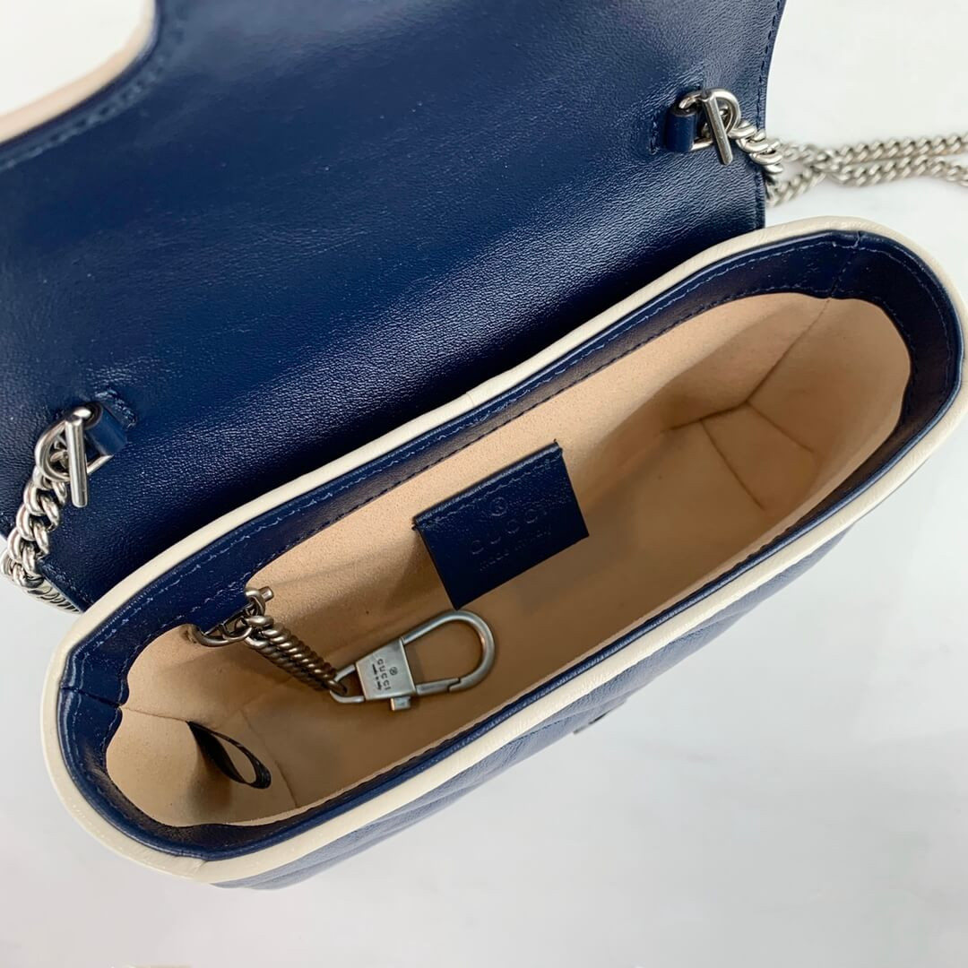 Gucci GG Marmont Super Mini Bag 574969 Blue