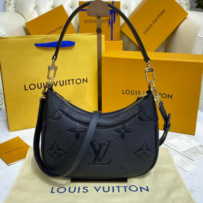 Louis Vuitton Monogram Empreinte Leather Bagatelle M46002 Black