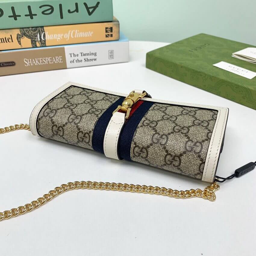 Gucci Jackie 1961 Chain Wallet 652681 White