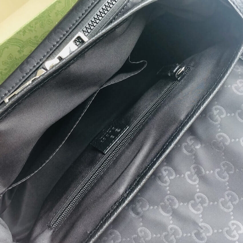 Gucci GG Guccissima Black Nylon Small Messenger Bag 510335