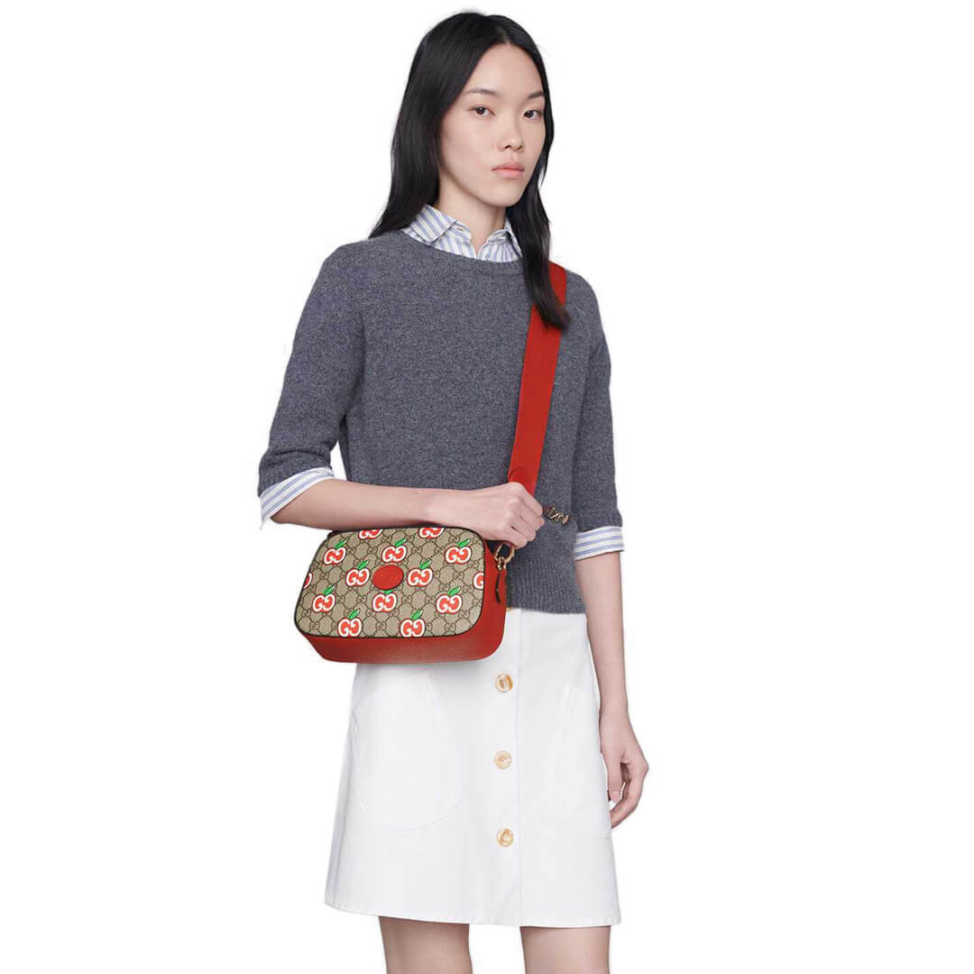 Gucci GG Apple Print Small Shoulder Bag 574886