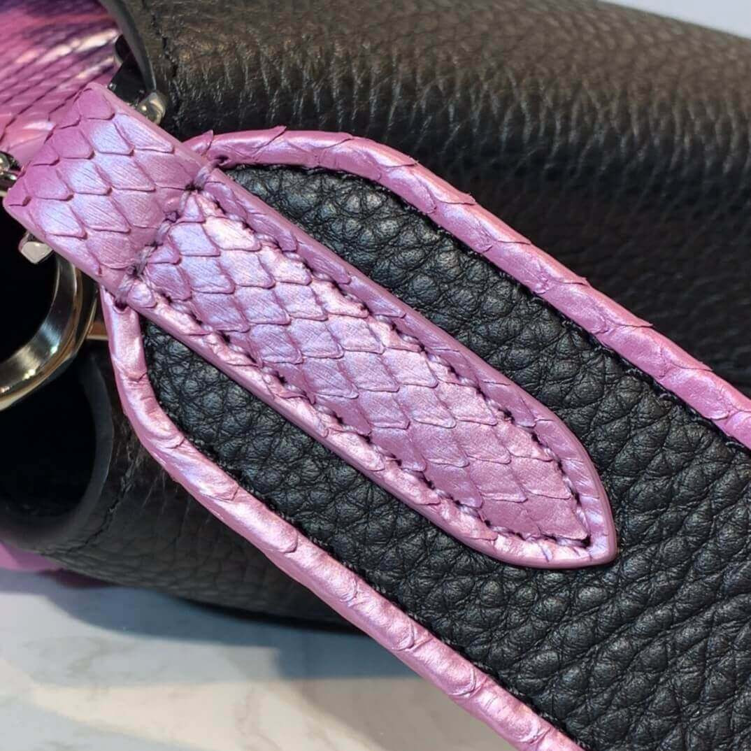 Louis Vuitton Taurillon Leather and Ayers Snakeskin Capucines Mini M55914