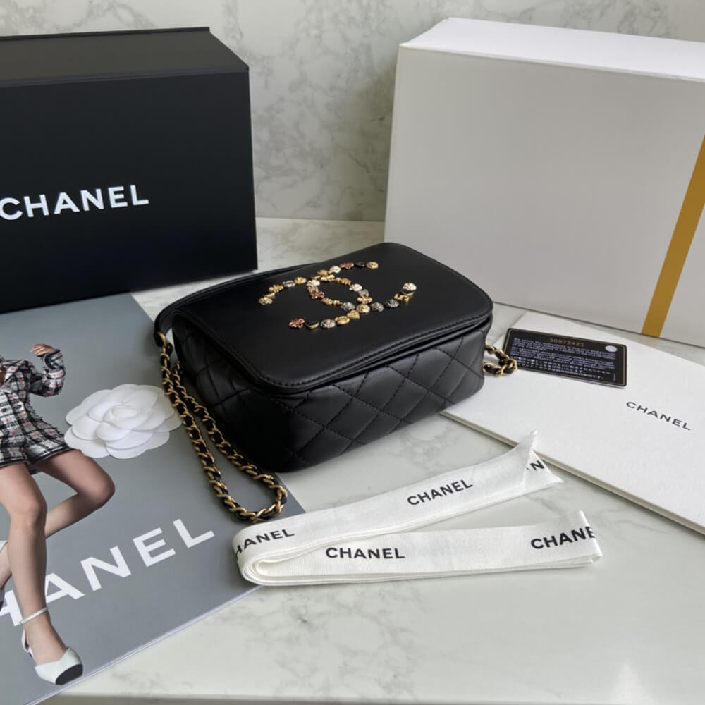 Chanel Studded CC Detail Flap Bag AS1181