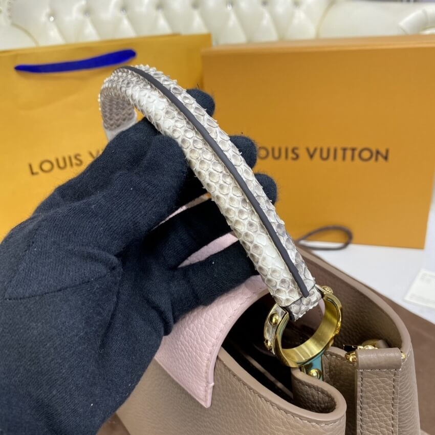 Louis Vuitton Taurillon Leather and Python Capucines MM