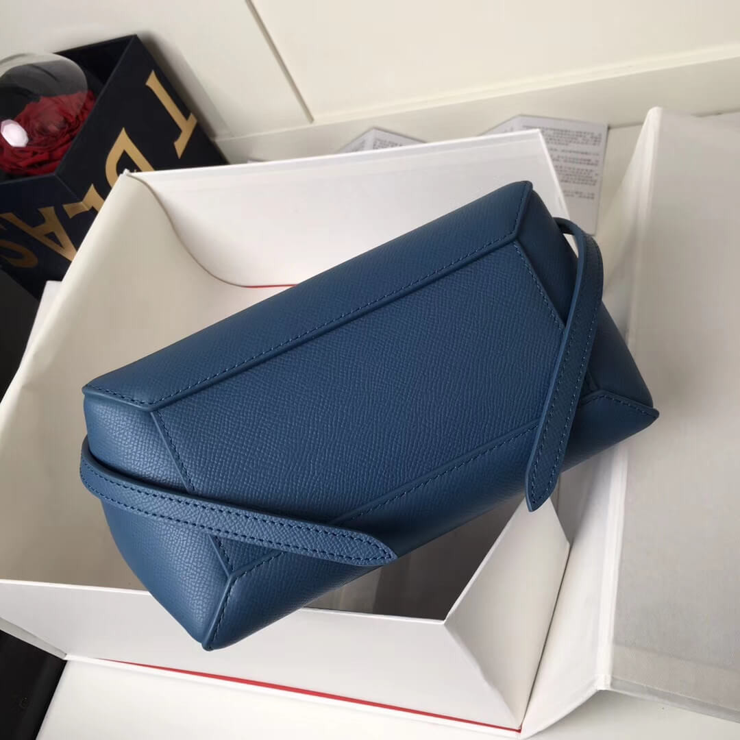 Celine Micro Belt Bag In Grained Calfskin 189153 Petrol