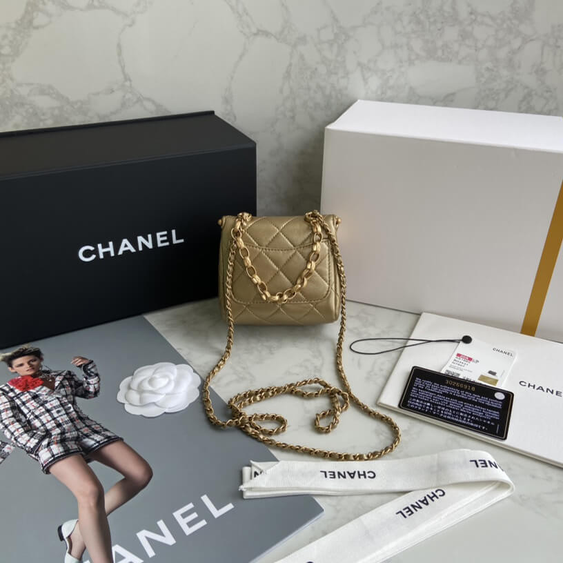 Chanel Small Lambskin Kiss-Lock Bag AS1885