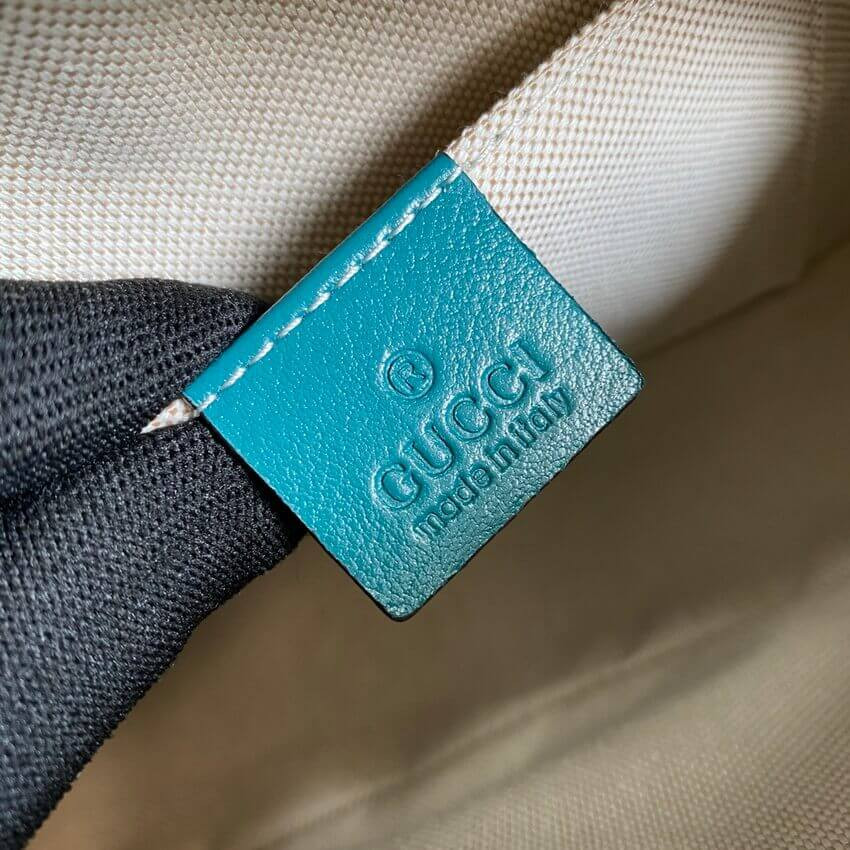 Gucci GG Marmont Small Shoulder Bag 447632 Blue and Emerald Leather