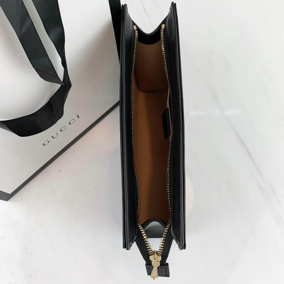 Gucci 1955 Horsebit-Embellished Leather Pouch 621890