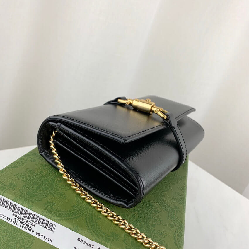 Gucci Jackie 1961 Calfskin Chain Wallet 652681