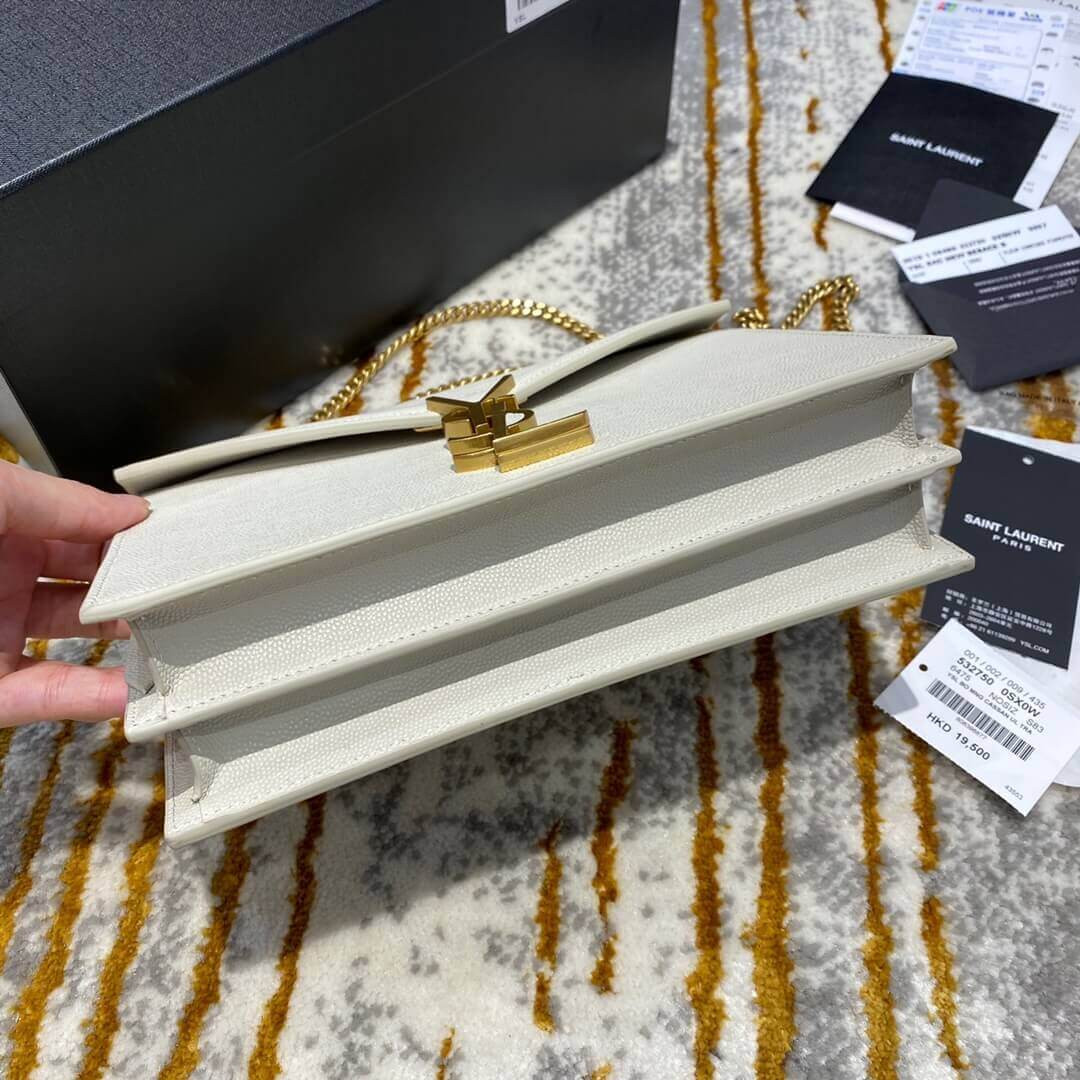 YSL Saint Laurent Cassandra Monogram Clasp Bag In Grain Leather 532750