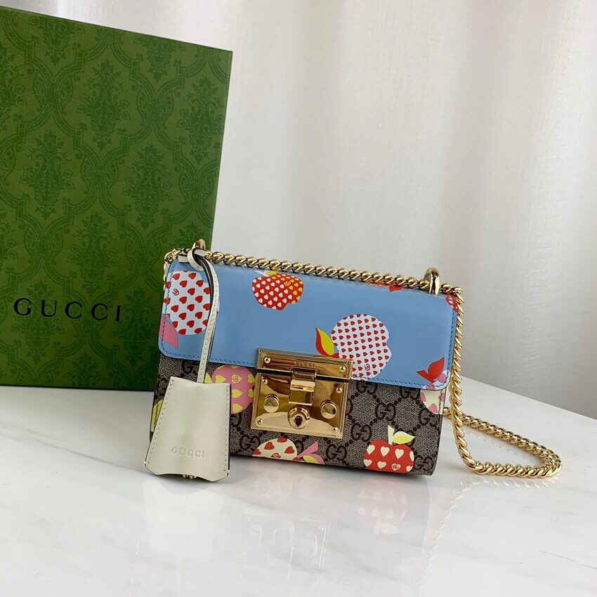 Gucci Padlock Heart Apple Pattern Small Shoulder Bag 409487