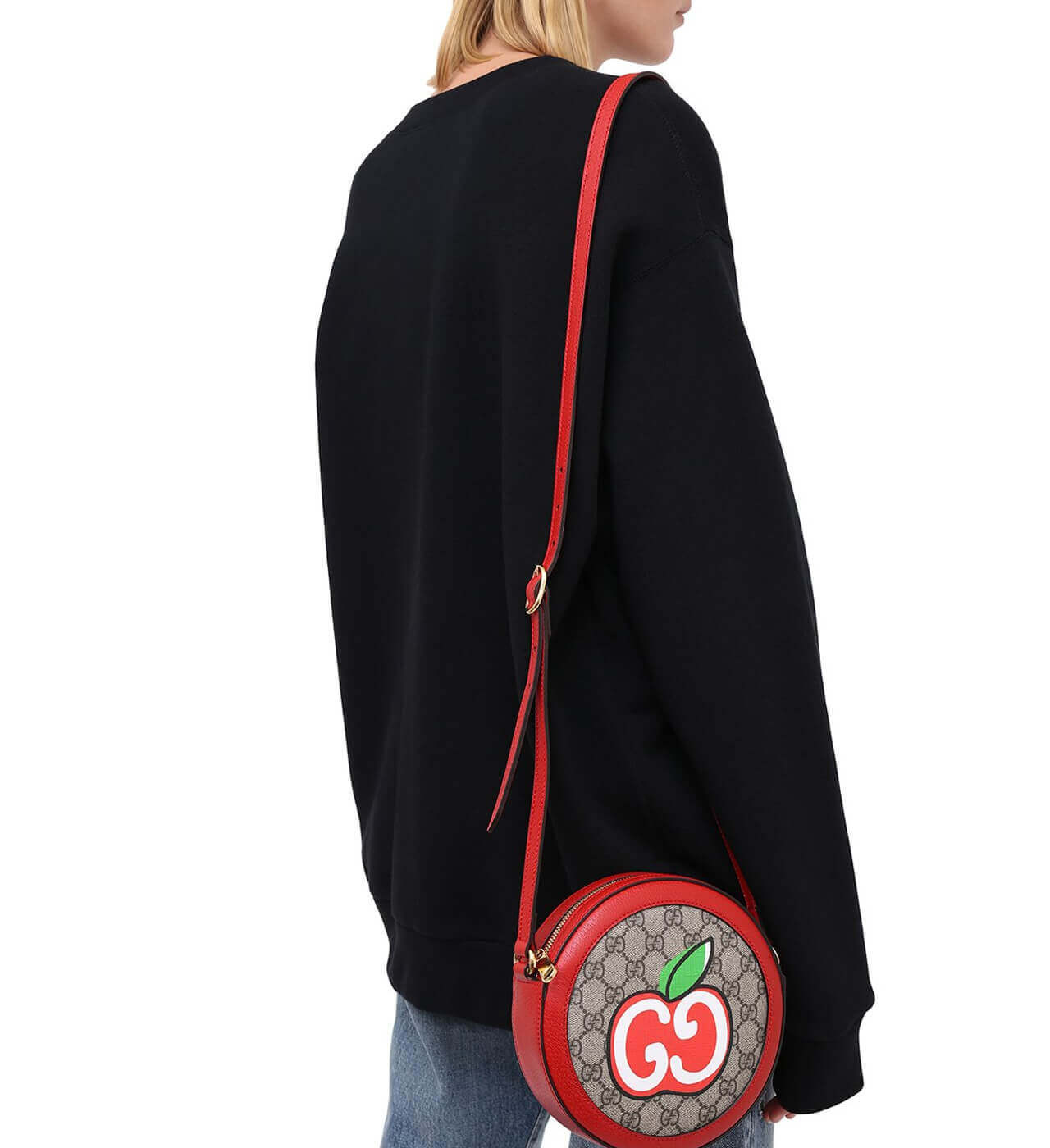 Gucci GG Apple Print Round Shoulder Bag 625216