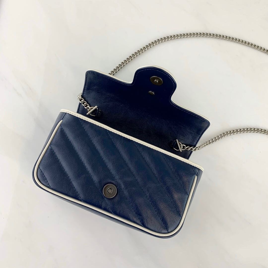 Gucci GG Marmont Super Mini Bag 574969 Blue