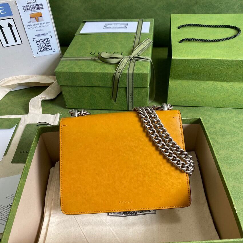 Gucci Dionysus Mini Bag 421970 Orange White Leather