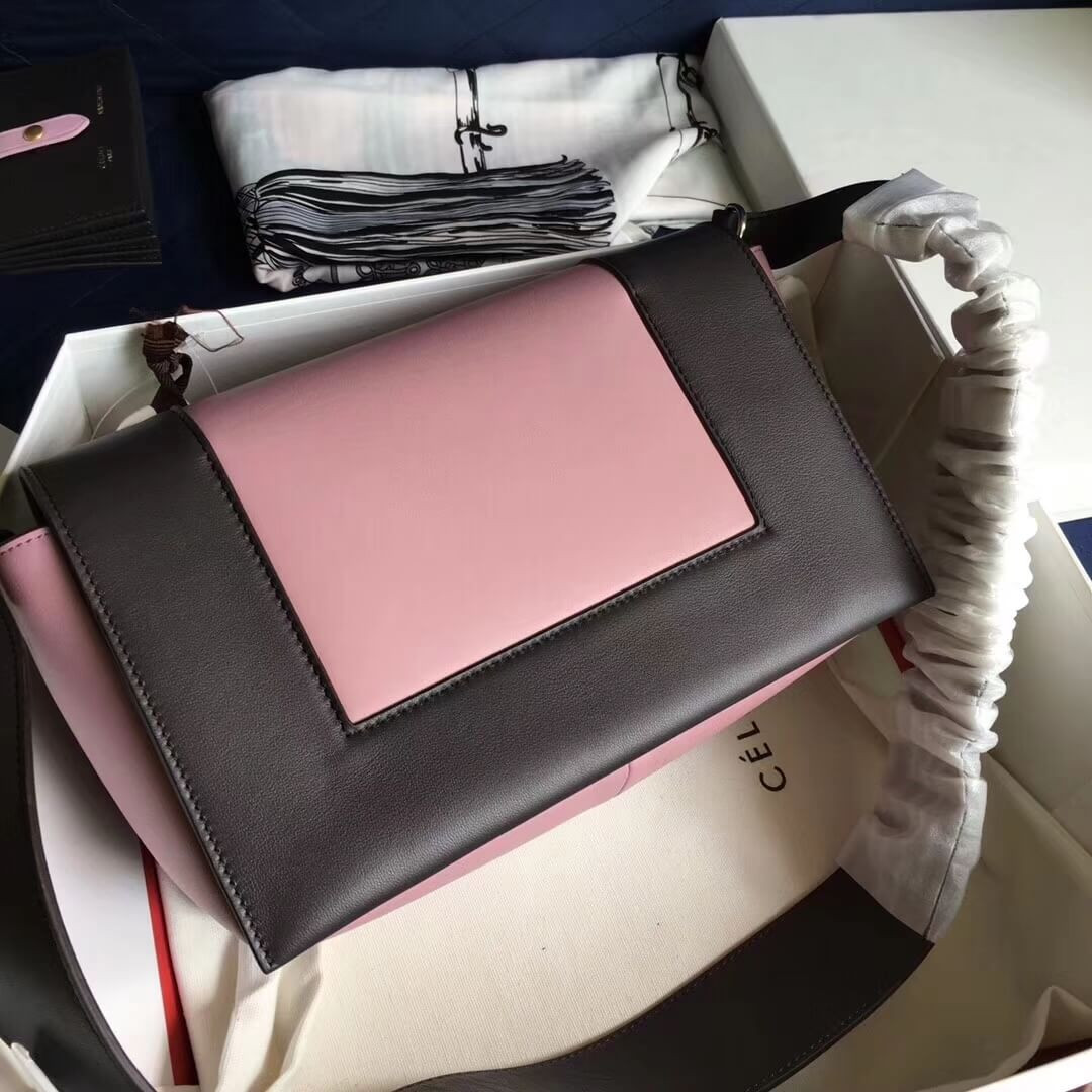 Celine Frame Medium Shoulder Bag 180263 Black/Pink