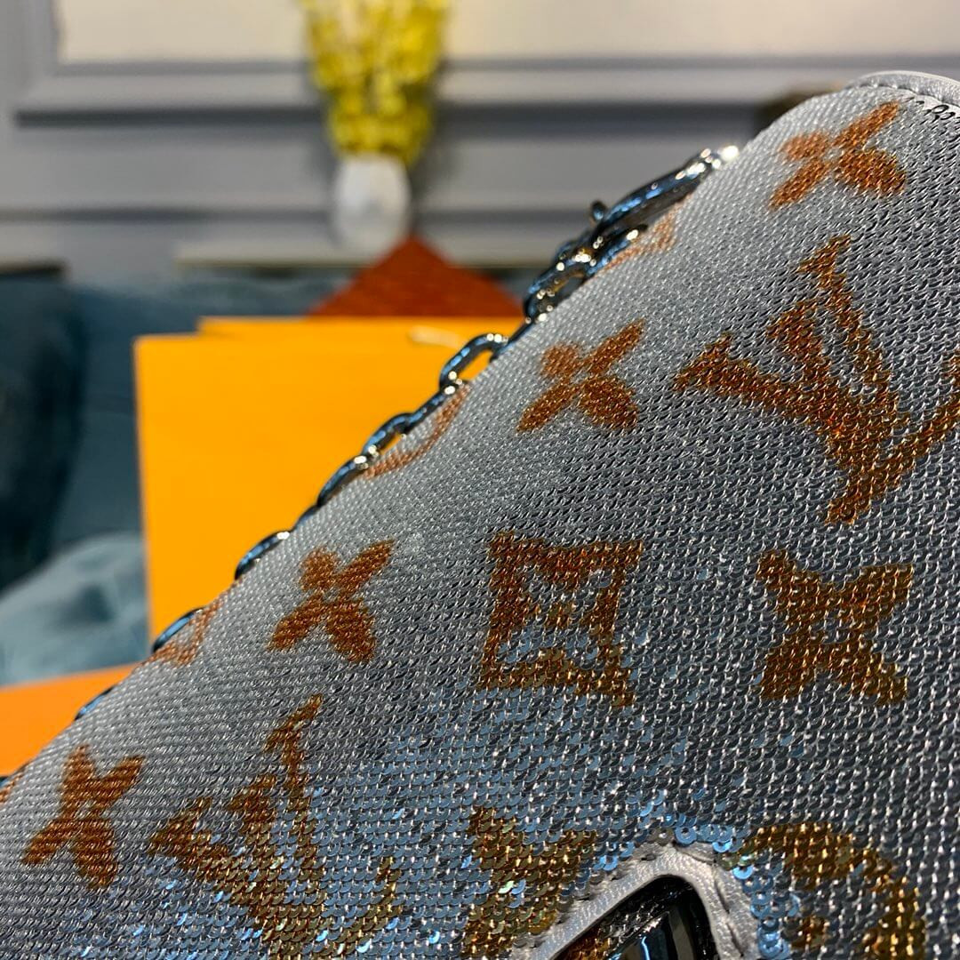 Louis Vuitton Twist MM with Silver Sequins M50282