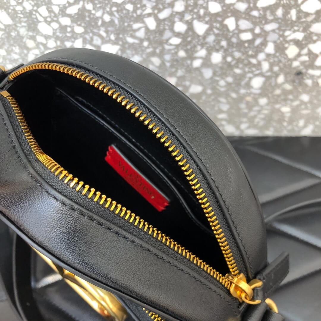 Valentino 'VLOGO' Leather Round Crossbody Bag A0088