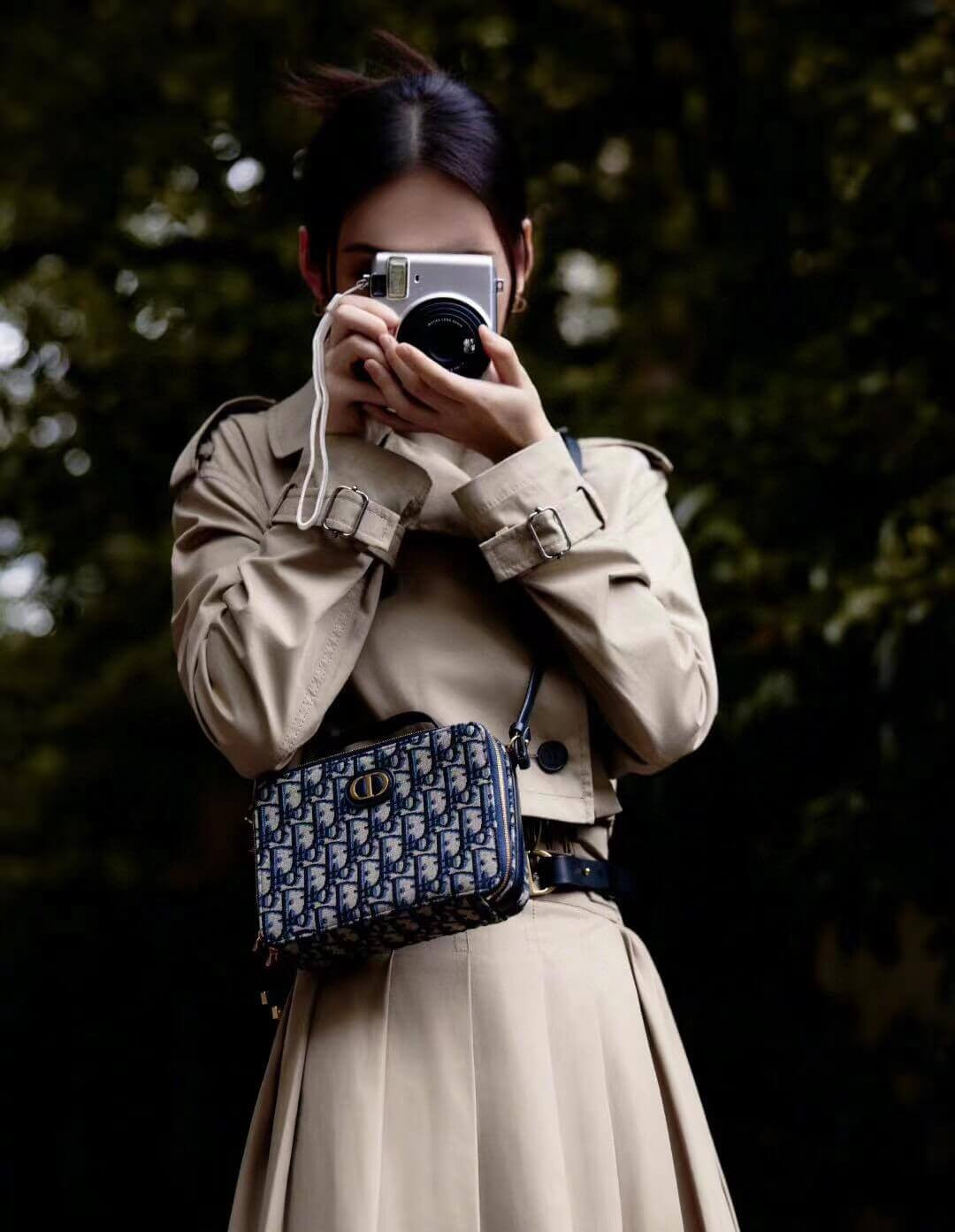 Christian Dior 30 Montaigne Box Bag Blue Oblique Jacquard S2141