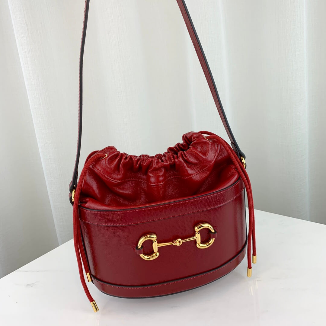 Gucci 1955 Horsebit Bucket Bag 602118 Red