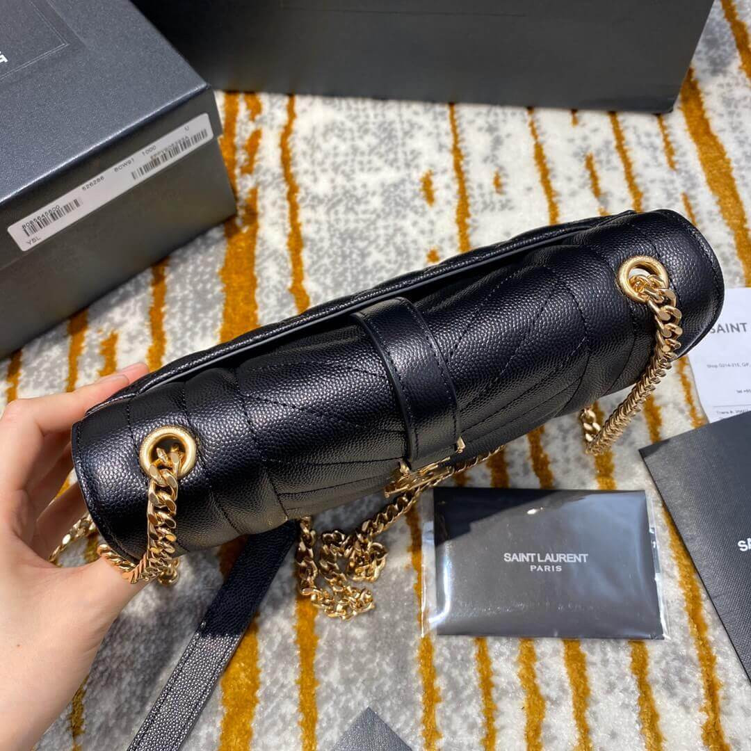 Saint Laurent Grain Leather Envelope Small Bag 526286 Black