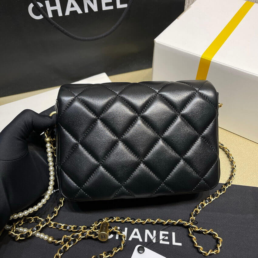 Chanel Lambskin Mini Flap Bag AS2855 Black