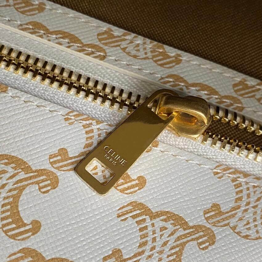 Celine Small Vertical Cabas In Triomphe Canvas 191542 White