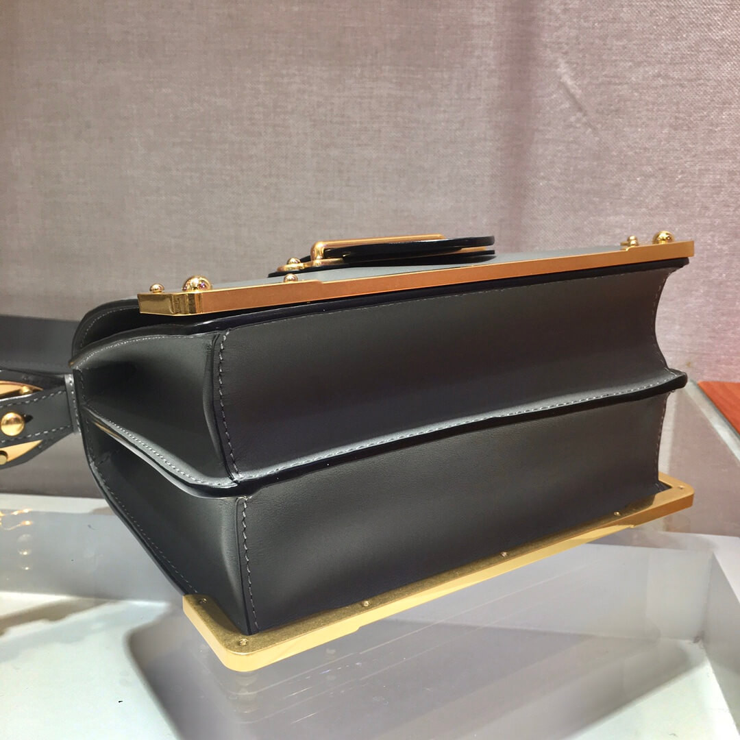 Prada Cahier Leather Shoulder Bag 1BD045