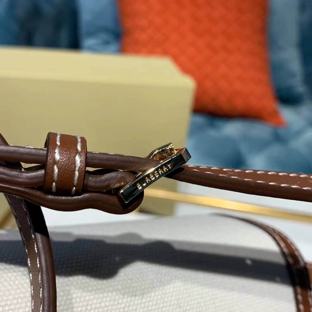 Burberry Small Two-tone Canvas and Leather TB Bag 80146401