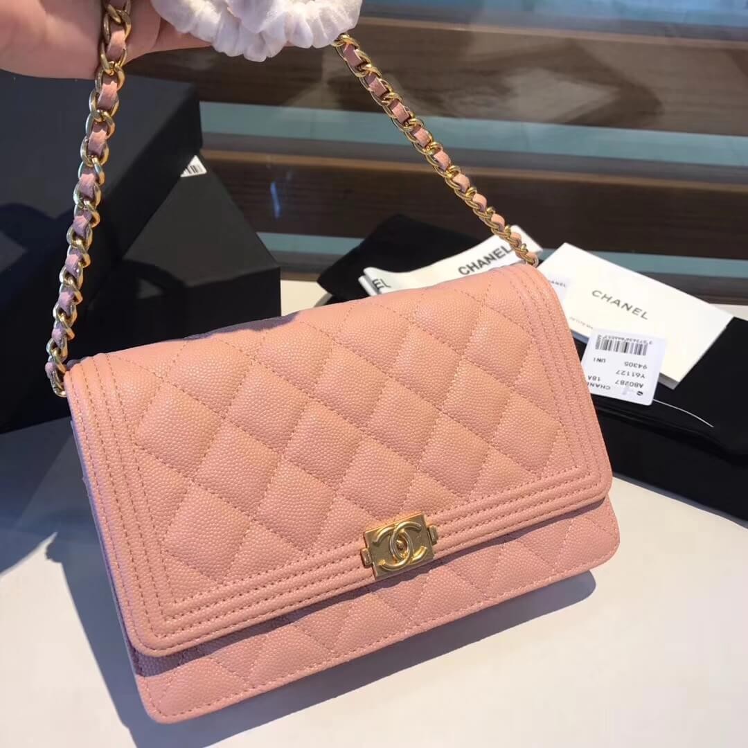 Chanel Quilted Caviar Leboy Woc Chain Bag 80287