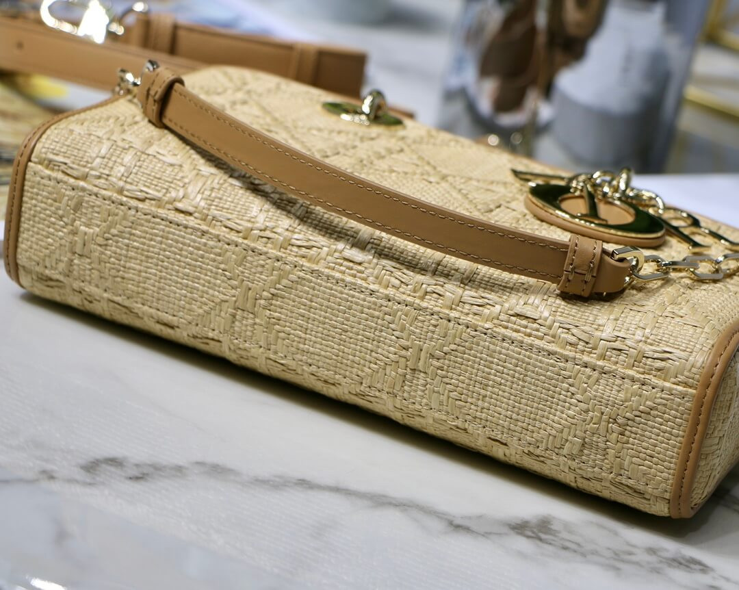 Christian Dior Lady D-Joy Bag Natural Cannage Raffia M05400
