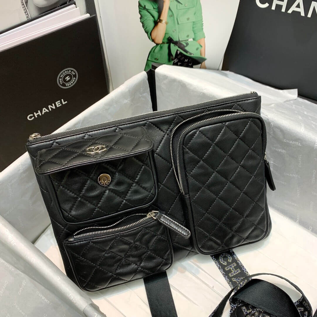 Chanel Lambskin Cases with Accessories AP1054 Black
