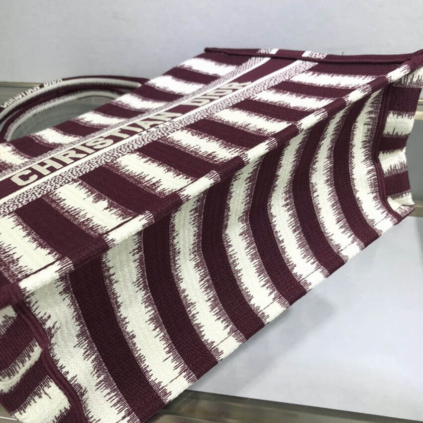Dior Small Book Tote D-Stripes Embroidery M1296