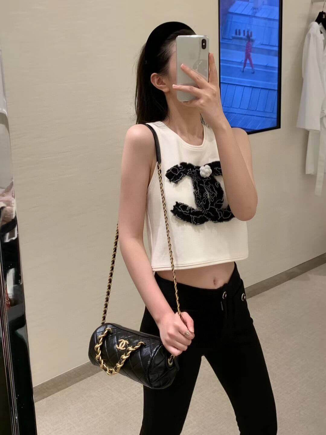 Chanel Shiny Lambskin Small Bowling Bag AS1899