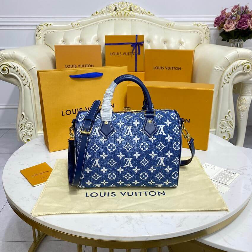 Louis Vuitton Monogram Jacquard Denim Speedy Bandouliere 25 M59609