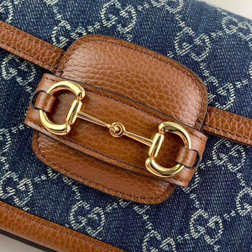 Gucci Horsebit 1955 Denim Mini Bag 658574