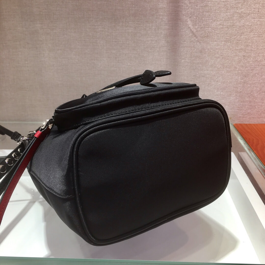 Prada Nylon Shoulder Bag With Leather And Studs 1BH038