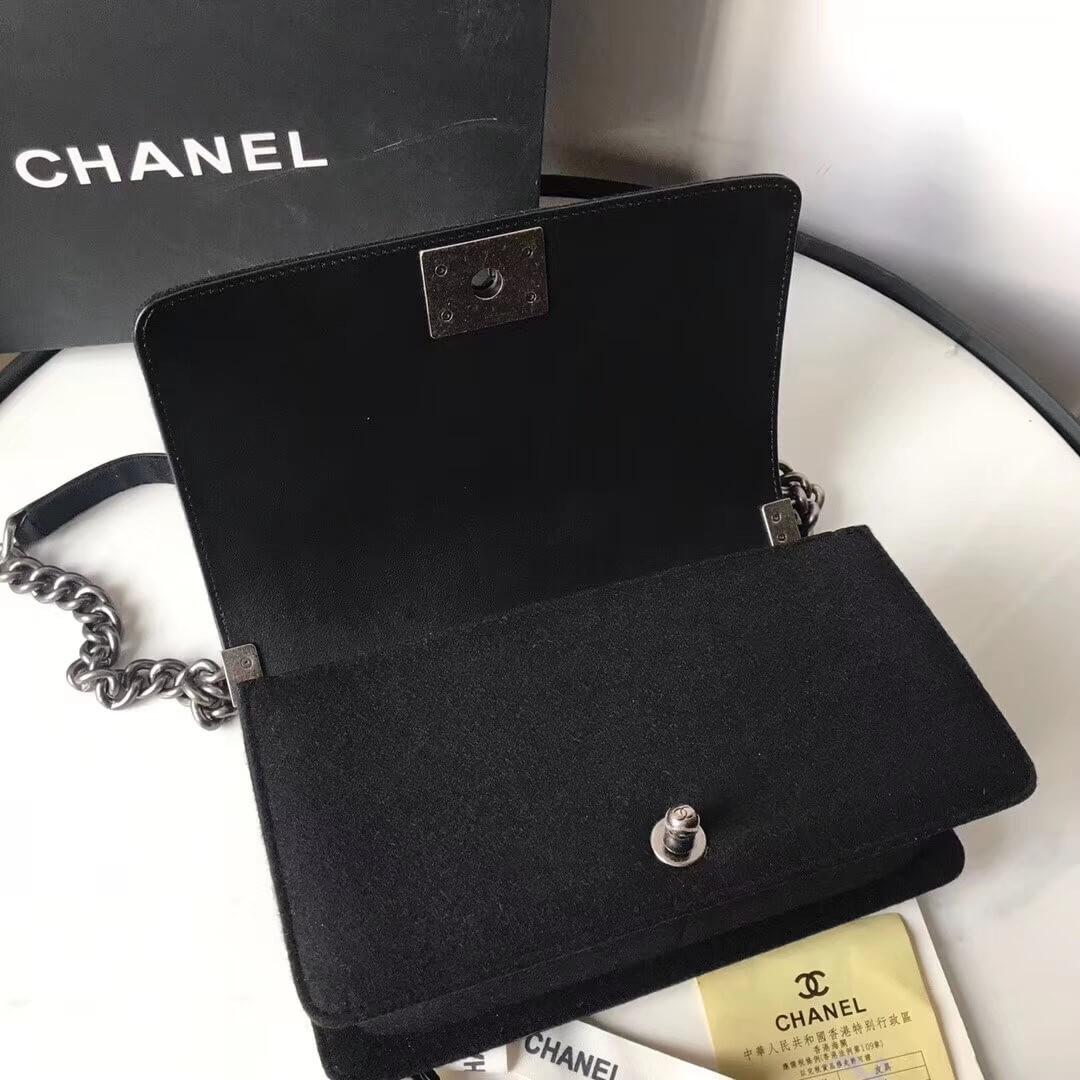 Chanel Wool Boy Chanel Handbag A67086
