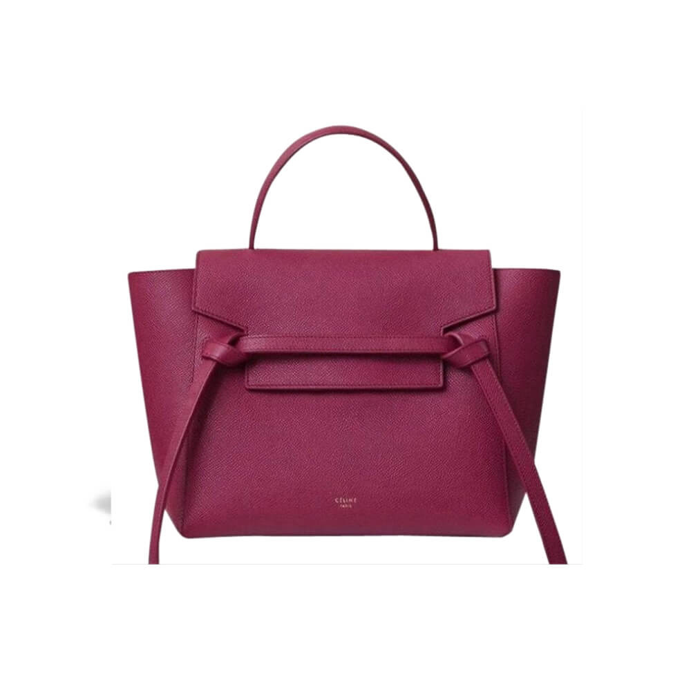 Celine Micro Belt Bag In Grained Calfskin 189153 Burgundy